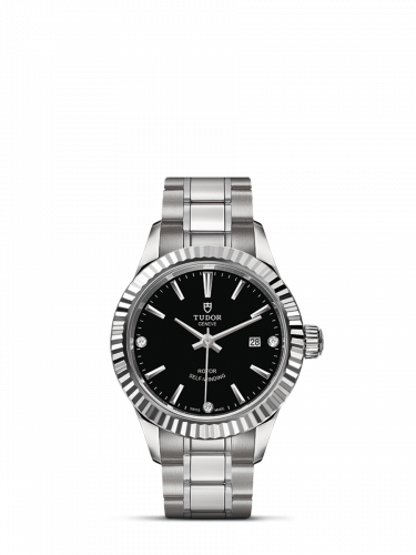Style 28 Stainless Steel / Fluted / Black-Diamond / Bracelet