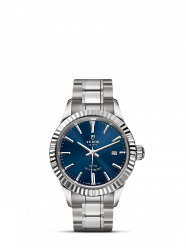 Style 28 Stainless Steel / Fluted / Blue / Bracelet