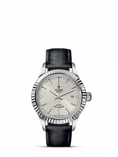 Style 28 Stainless Steel / Fluted / Silver-Diamond / Strap
