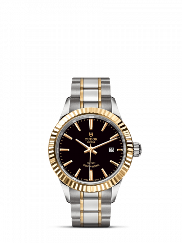 Style 28 Stainless Steel / Yellow Gold / Fluted / Black / Bracelet