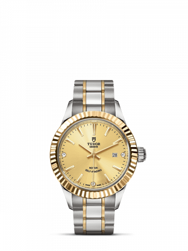 Style 28 Stainless Steel / Yellow Gold / Fluted / Champagne-Diamond / Bracelet
