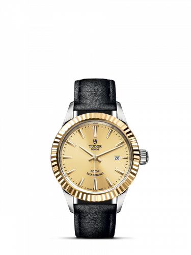 Style 28 Stainless Steel / Yellow Gold / Fluted / Champagne / Strap