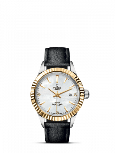 Style 28 Stainless Steel / Yellow Gold / Fluted / MOP-Diamond / Strap