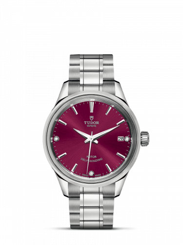 Style 34 Stainless Steel / Burgundy-Diamond / Bracelet