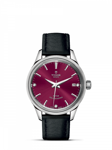 Style 34 Stainless Steel / Burgundy-Diamond / Strap