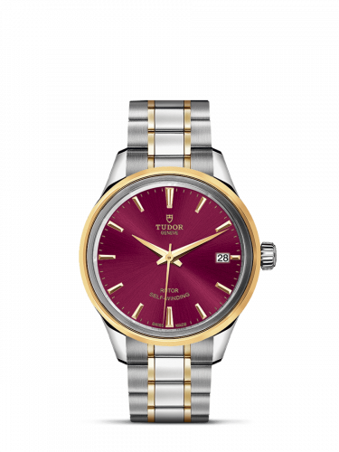 Style 34 Stainless Steel / Yellow Gold / Burgundy / Bracelet