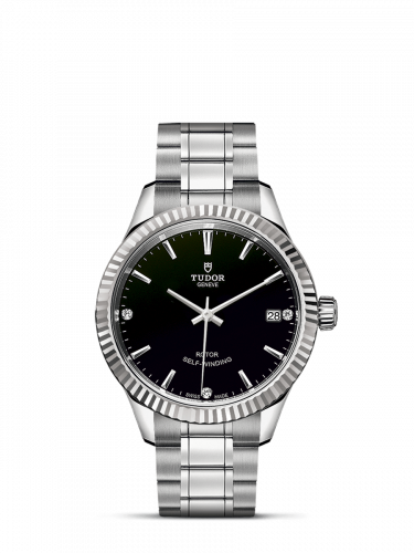 Style 34 Stainless Steel / Fluted / Black-Diamond / Bracelet