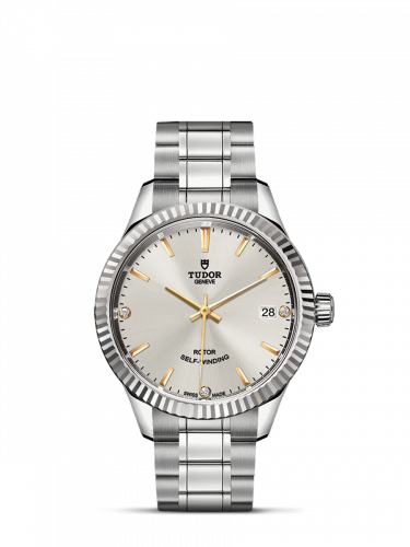 Style 34 Stainless Steel / Fluted / Silver-Diamond / Bracelet