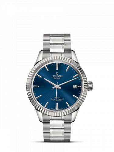 Style 34 Stainless Steel / Fluted / Blue / Bracelet