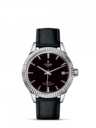 Style 34 Stainless Steel / Fluted / Black / Strap