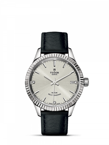 Style 34 Stainless Steel / Fluted / Silver-Diamond / Strap