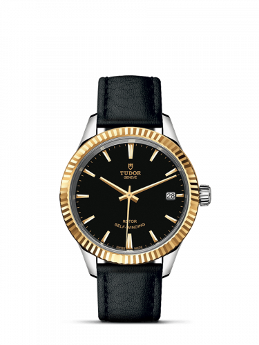 Style 34 Stainless Steel / Yellow Gold / Fluted / Black / Strap