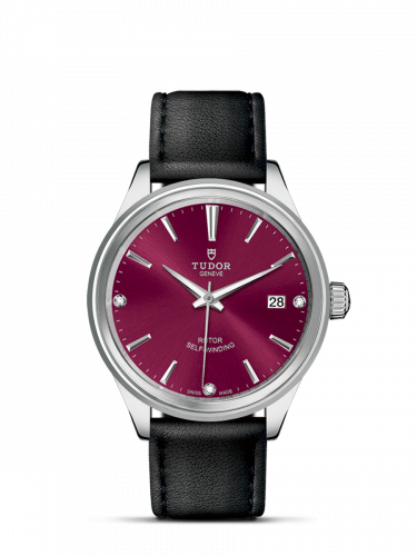 Style 38 Stainless Steel / Burgundy-Diamond / Strap