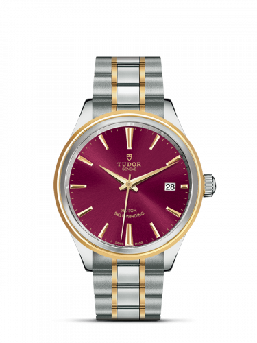 Style 38 Stainless Steel / Yellow Gold / Burgundy / Bracelet