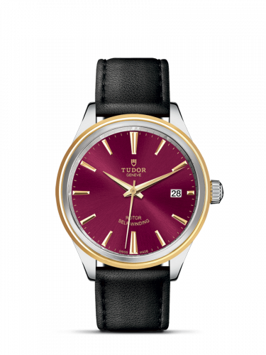 Style 38 Stainless Steel / Yellow Gold / Burgundy / Strap