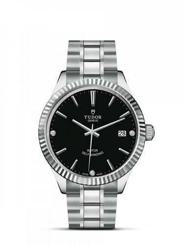 Style 38 Stainless Steel / Fluted / Black-Diamond / Bracelet