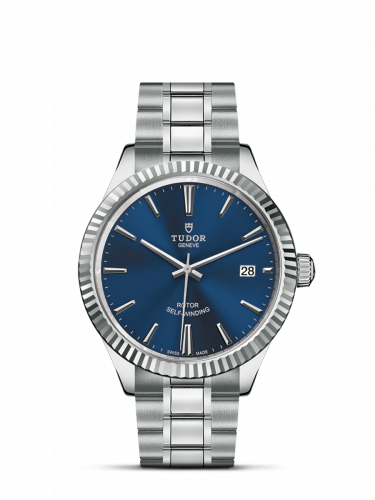 Style 38 Stainless Steel / Fluted / Blue / Bracelet