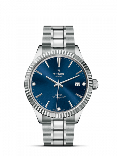 Style 38 Stainless Steel / Fluted / Blue-Diamond / Bracelet