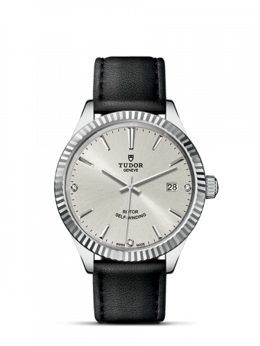Style 38 Stainless Steel / Fluted / Silver-Diamond / Strap