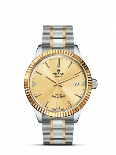 Style 38 Stainless Steel / Yellow Gold / Fluted / Champagne-Diamond / Bracelet