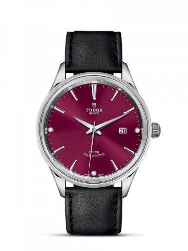 Style 41 Stainless Steel / Burgundy-Diamond / Strap