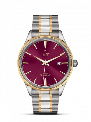 Style 41 Stainless Steel / Yellow Gold / Burgundy / Bracelet