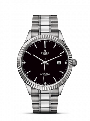 Style 41 Stainless Steel / Fluted / Black-Diamond / Bracelet