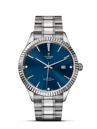 Style 41 Stainless Steel / Fluted / Blue-Diamond / Bracelet