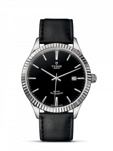 Style 41 Stainless Steel / Fluted / Black / Strap
