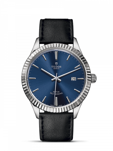 Style 41 Stainless Steel / Fluted / Blue / Strap