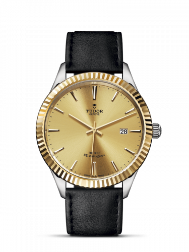 Style 41 Stainless Steel / Yellow Gold / Fluted / Champagne / Strap