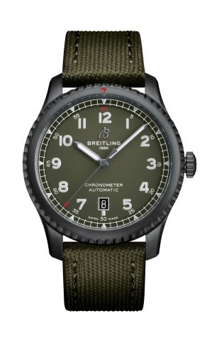 Aviator 8 Automatic 41 Blacksteel / Curtiss Warhawk / Canvas / Pin