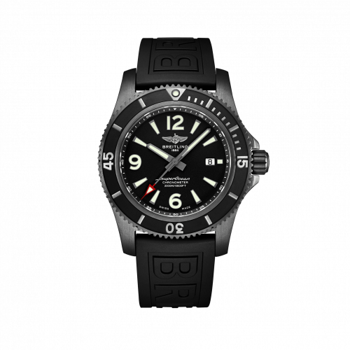 Superocean II 46 Blacksteel / Black / Rubber / Pin