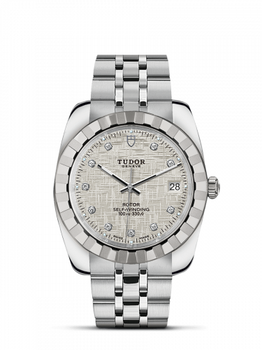 Classic 38 Stainless Steel / Fluted / Silver-Diamond / Bracelet