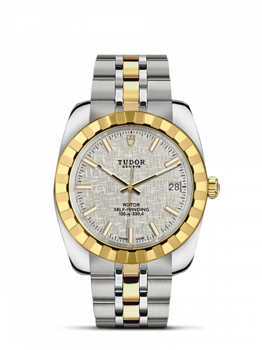 Classic 38 Stainless Steel / Yellow Gold / Fluted / Silver / Bracelet