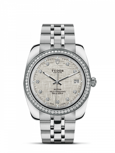 Classic 38 Stainless Steel / Diamond / Silver-Diamond / Bracelet