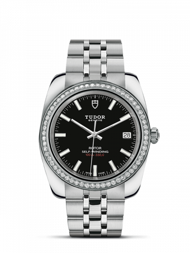 Classic 38 Stainless Steel / Diamond / Black / Bracelet