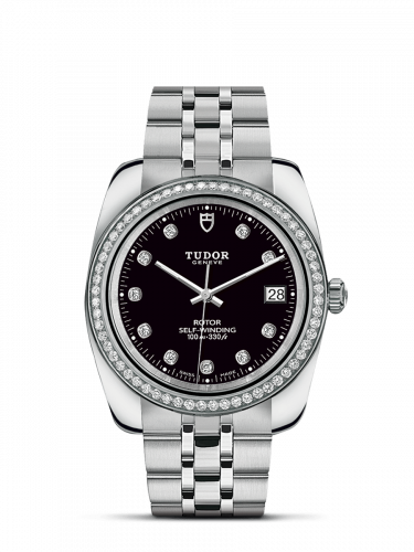Classic 38 Stainless Steel / Diamond / Black-Diamond / Bracelet