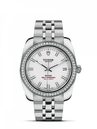 Classic 38 Stainless Steel / Diamond / White / Bracelet