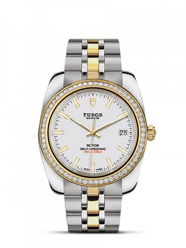 Classic 38 Stainless Steel / Yellow Gold / Diamond / White / Bracelet
