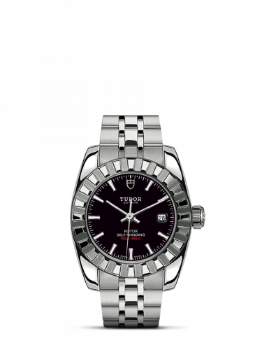 Classic 28 Stainless Steel / Fluted / Black / Bracelet