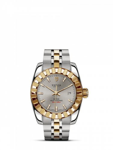 Classic 28 Stainless Steel / Yellow Gold / Fluted / Silver / Bracelet
