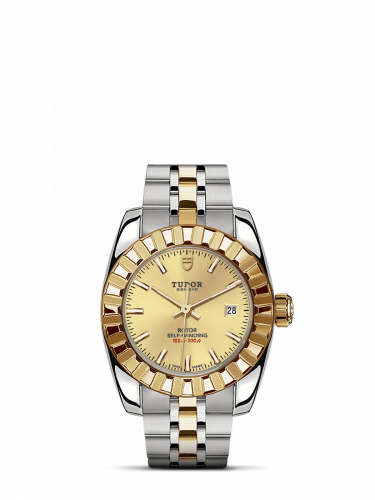 Classic 28 Stainless Steel / Yellow Gold / Fluted / Champagne / Bracelet