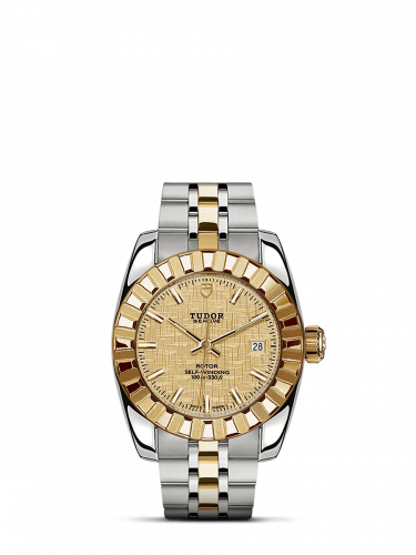 Classic 28 Stainless Steel / Yellow Gold / Fluted / Champagne / Bracelet