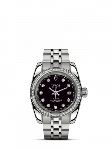 Classic 28 Stainless Steel / Diamond / Black-Diamond / Bracelet