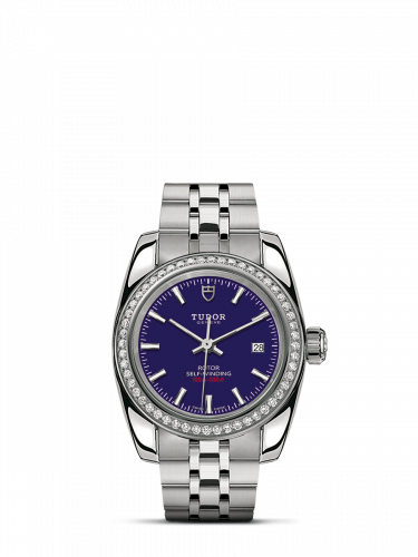 Classic 28 Stainless Steel / Diamond / Blue / Bracelet