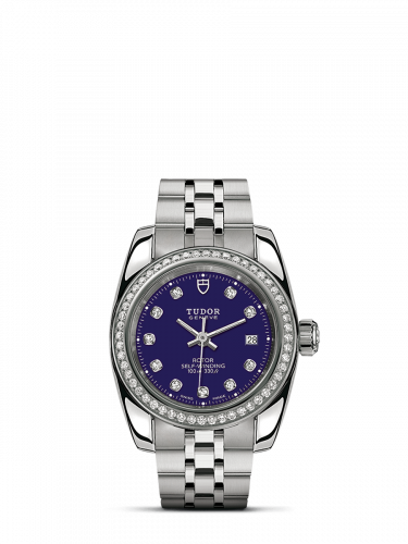 Classic 28 Stainless Steel / Diamond / Blue-Diamond / Bracelet