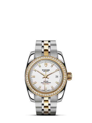 Classic 28 Stainless Steel / Yellow Gold / Diamond / White / Bracelet