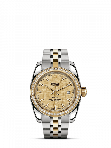 Classic 28 Stainless Steel / Yellow Gold / Diamond / Champagne / Bracelet