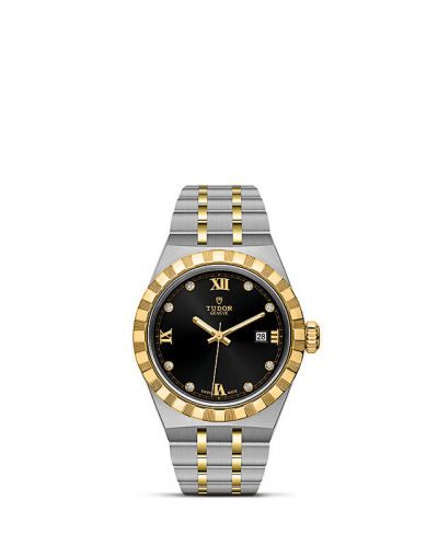 Royal Date 28 Stainless Steel / Yellow Gold / Black - Diamond